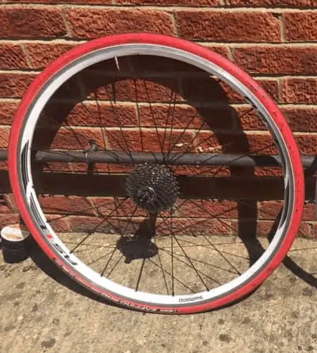 Spare wheel with turbo trainer tire