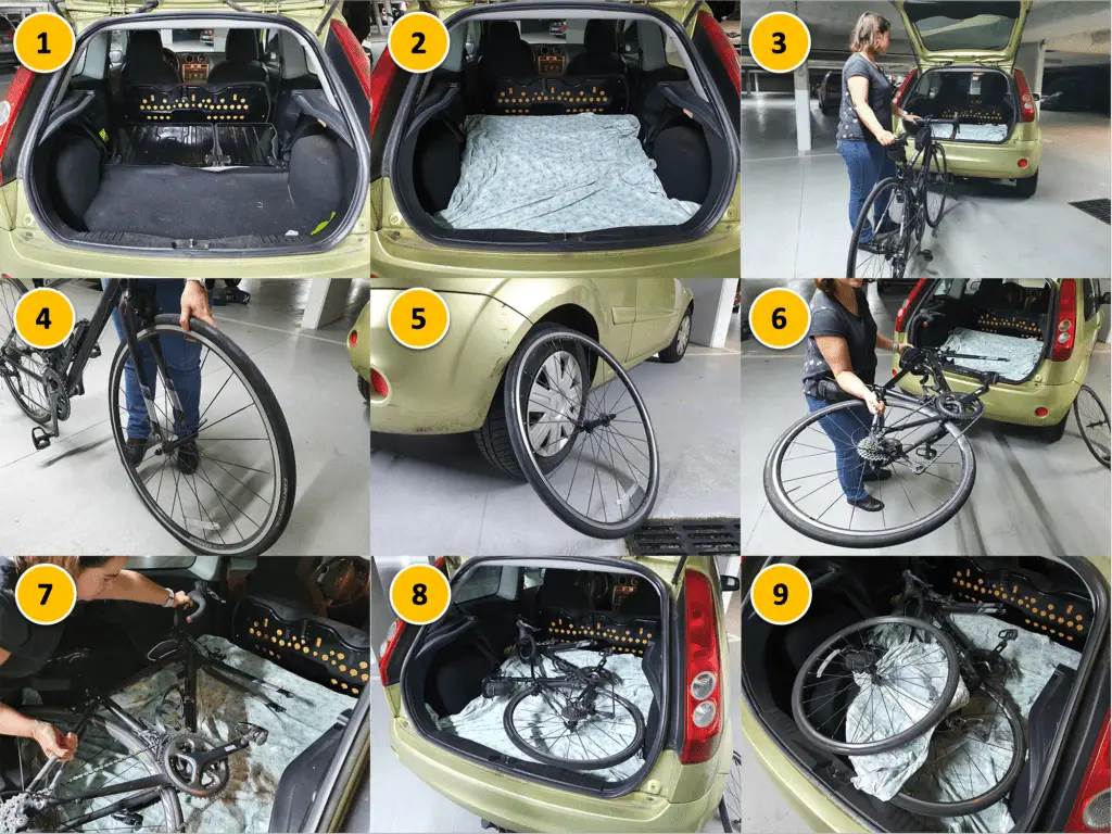 how to transport bike in car trunk