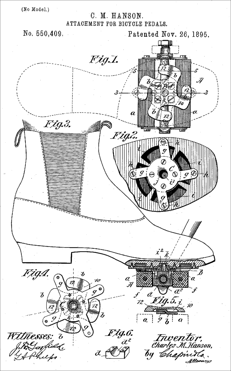 charles hanson clipless pedal patent