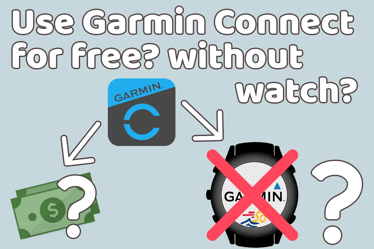 garmin connect free and can you use it without watch