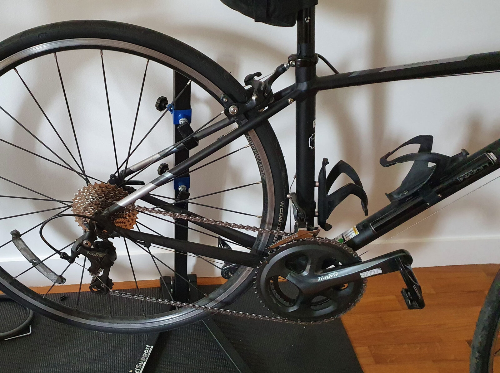 Bike reassembled after removing dork disc